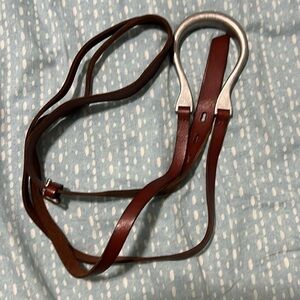 Free People Leather Horseshoe Belt in Cognac size M/L NWOT